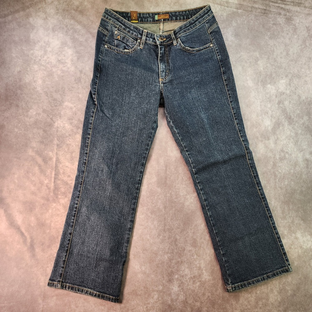 Aura Jeans‎ Women's Denim Blue Short Rise Bootcut Size 10P/XS